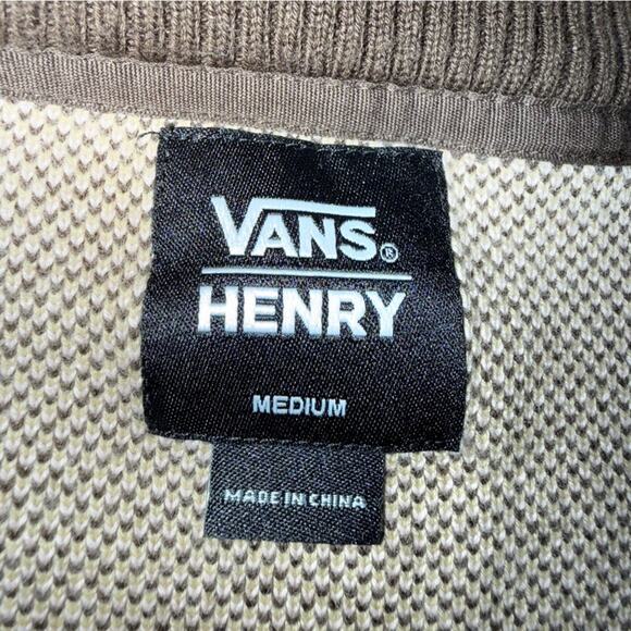 VANS x Justin Henry Men's Brown and Antique White Printed Knit Sweater Medium - Picture 10 of 13